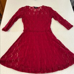 Abody Women’s Lace Cocktail Dress Size Small Romantic Maroon Bordeaux Red